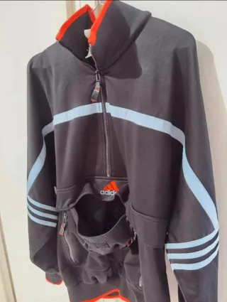 Felpa Adidas uomo/donna nera e arancione