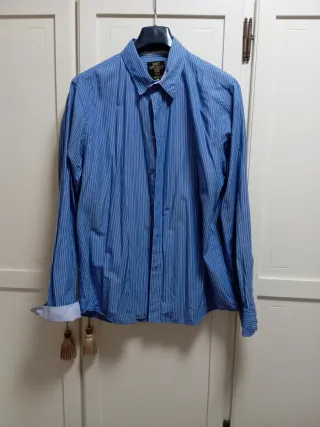 Camisa de rayas hombre manga larga