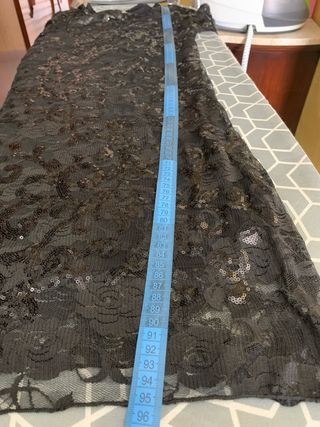 Abito longuette con paillettes nero tg M