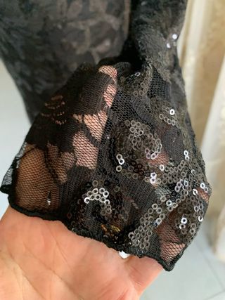 Abito longuette con paillettes nero tg M