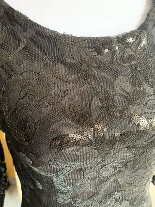 Abito longuette con paillettes nero tg M