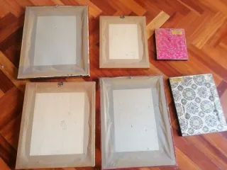 Lote de 5 cuadros antiguos varios tamaños