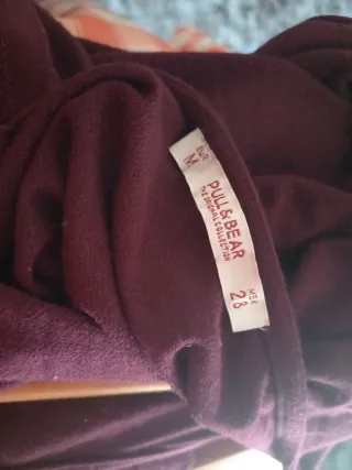 Vestido granate manga 3/4