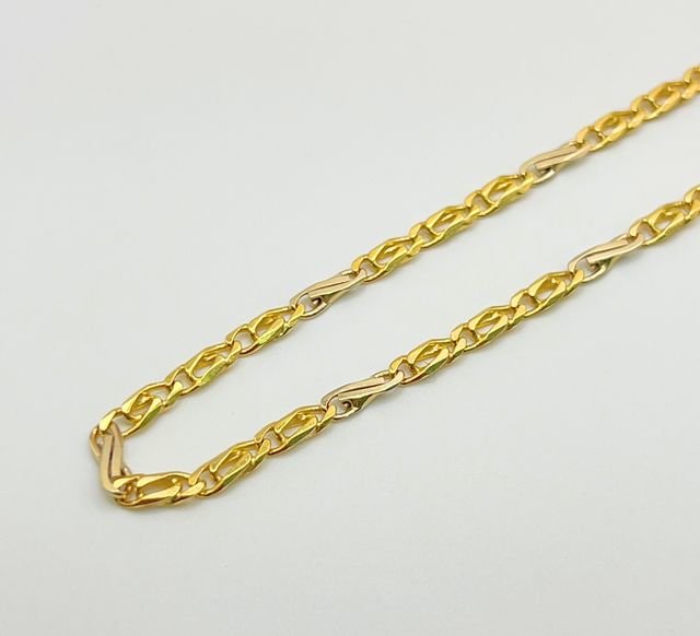 Cadena Figaro Oro Combinado 18k 22.68 gr.