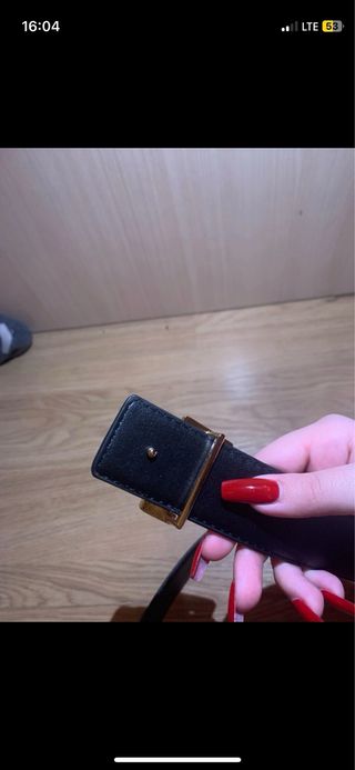 Cinturón Ralph Lauren Negro Hebilla Dorada