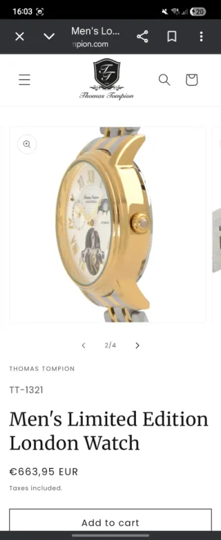 Reloj Thomas Tompion Automático Oro/Plata
