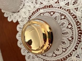 Juego tocador cristal y dorado