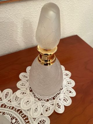 Juego tocador cristal y dorado