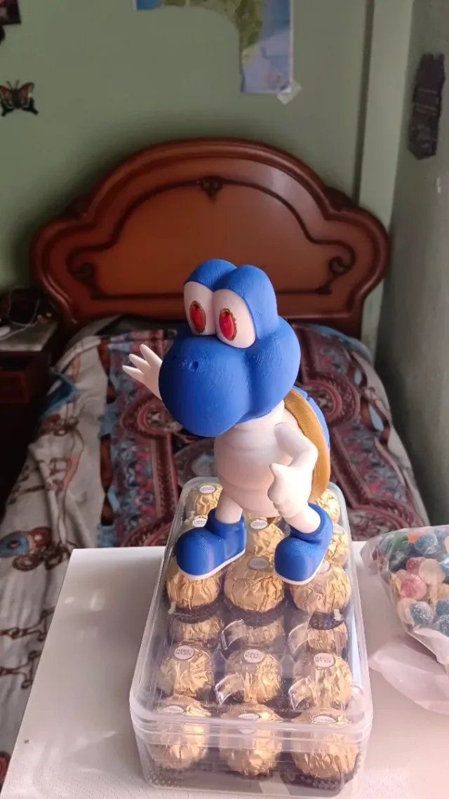 Figura Yoshi Azul 3D 15cm+-