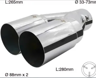 Colas Dobles de Escape Cromadas Simoni racing