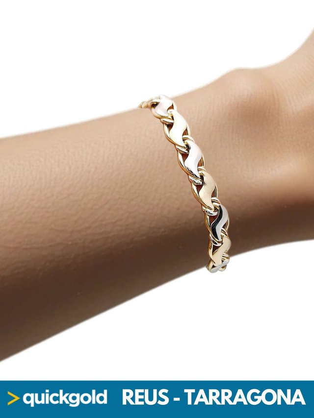 035-05-00406 PULSERA ORO BICOLOR 18K 12.51GR.