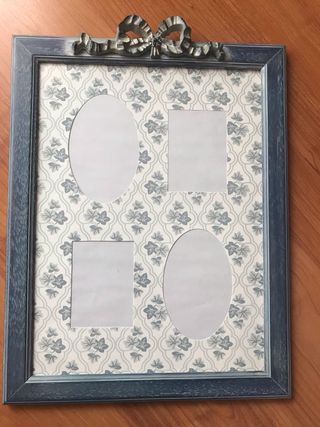 Marco de fotos collage azul y gris