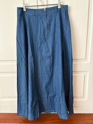 Falda larga azul estilo denim Mango. Nueva.