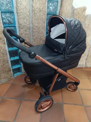 Carrito Bebecar V Pluma Negro Bronce