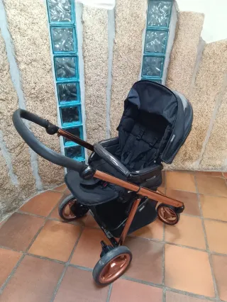 Carrito Bebecar V Pluma Negro Bronce