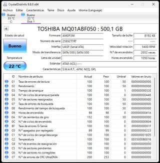 Disco Duro Toshiba 500GB SATA 2.5