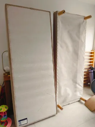 Somier tapizado beige para cama 160x200 Merinos