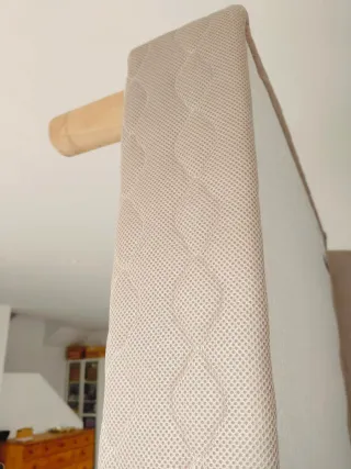 Somier tapizado beige para cama 160x200 Merinos