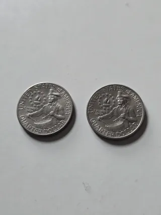 2 Monedas 1/4 Dólar Conmemorativas 1776-1976