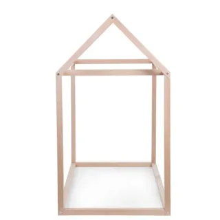 Estructura Cama Casa Madera Natural 70x140