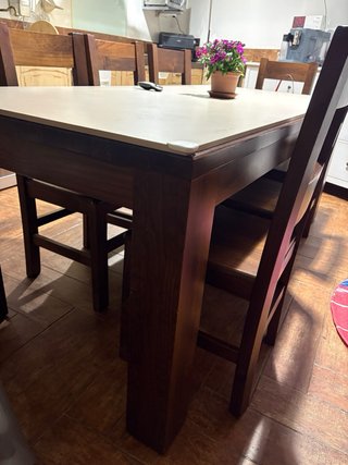 Mesa 2m y 8 sillas madera maciza