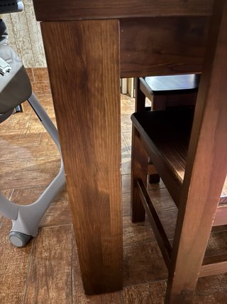 Mesa 2m y 8 sillas madera maciza