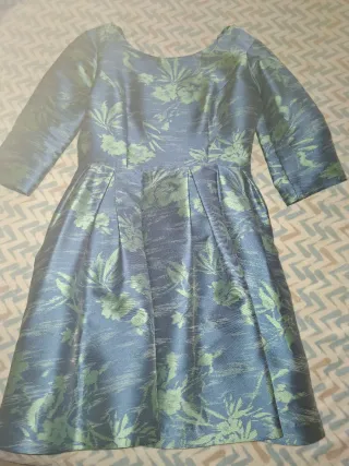 Vestido fiesta azul y verde