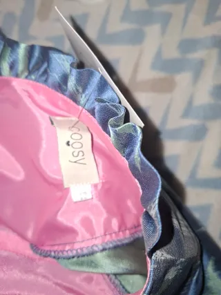 Vestido fiesta azul y verde