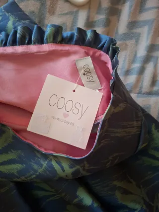 Vestido fiesta azul y verde