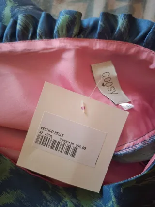 Vestido fiesta azul y verde