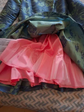 Vestido fiesta azul y verde