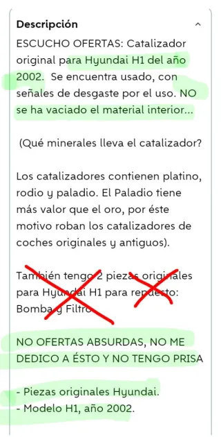 Catalizador Hyundai H1 original