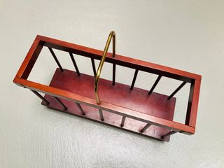 Revistero Vintage Madera Años 70