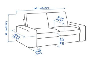 Sofá KIVIK de 2 plazas, Azul Gunnared