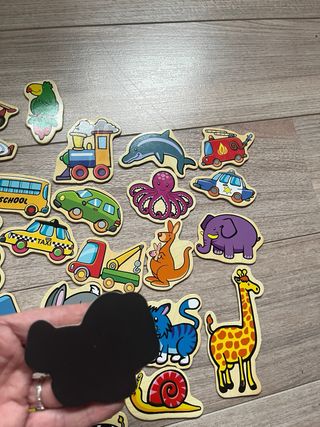 Imanes Madera Animales y Vehículos