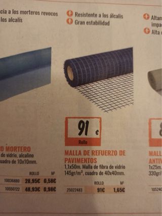 Malla de Refuerzo de Pavimento Azul