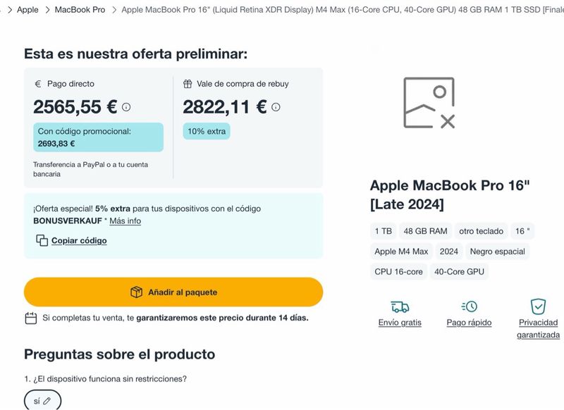 MacBook Pro 16 M4 Max 48GB/1TB afbeelding 6