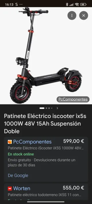 Patinete Eléctrico Icooter IX5S garantía