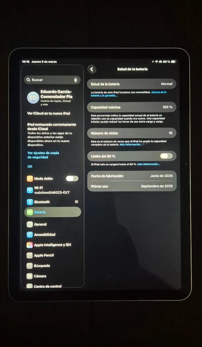 IPAD AIR M3 2025 SOLO 16 CICLOS GARANTIA 2,6 AÑOS afbeelding 2