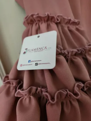 Vestido de flamenca rosa empolvado canastero