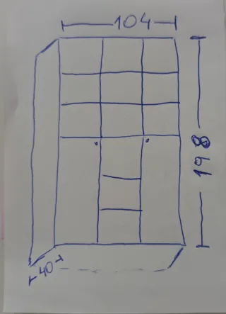 Estantería modular beige y blanco