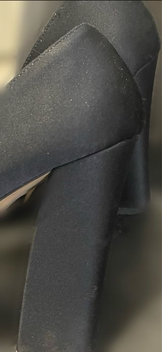 Décolleté Nere Raso Tacco 12 Plateau 2.5cm Tg 40