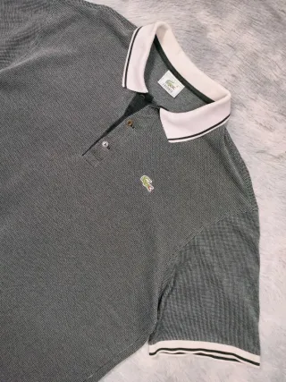 Lacoste Polo Hombre Microcuadros Gris Pique Lujo 7
