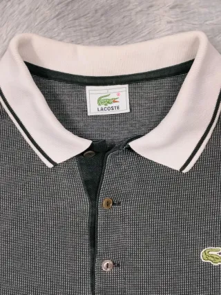 Lacoste Polo Hombre Microcuadros Gris Pique Lujo 7