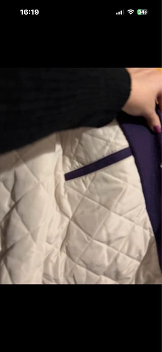 Chaqueta Zara Talla M Morado y Blanco