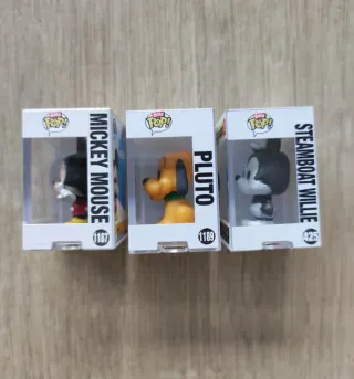 Lote Funko Bitty Pop Disney Mickey, Pluto, Willie