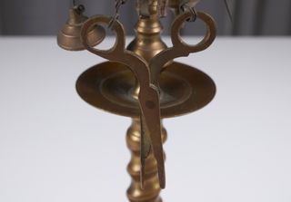 Lampada a olio fiorentina ottone inizi XX sec