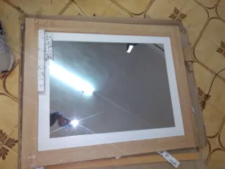 Espejo 70 cm Madera y Cristal