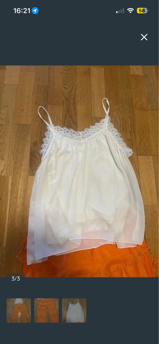 Blusa blanca tirantes encaje