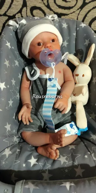 reborn niño 38cm silicona platino